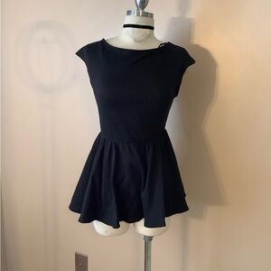 Free People Remember Me Black Balletcore Peplum Tunic Top Shirt medium 8/10 New.